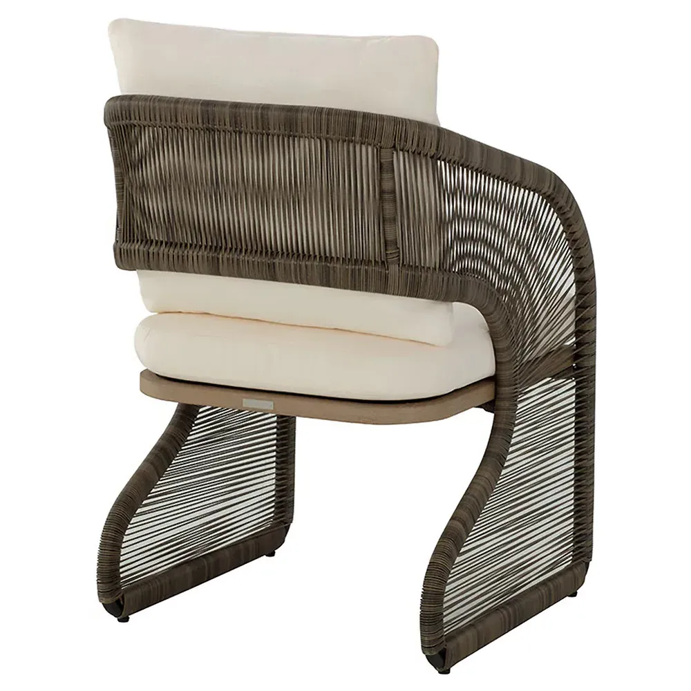 Kanata Wicker Outdoor Dining Chair - Cream, Polyrod