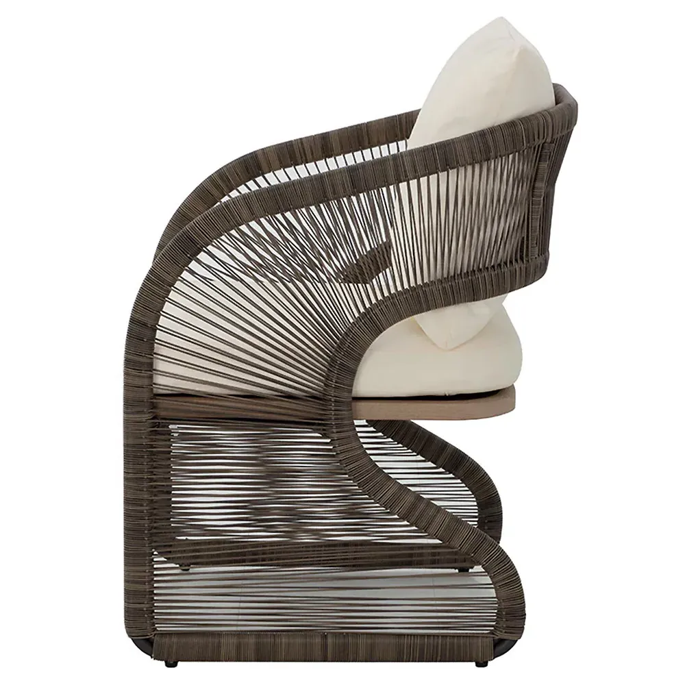Kanata Wicker Outdoor Dining Chair - Cream, Polyrod