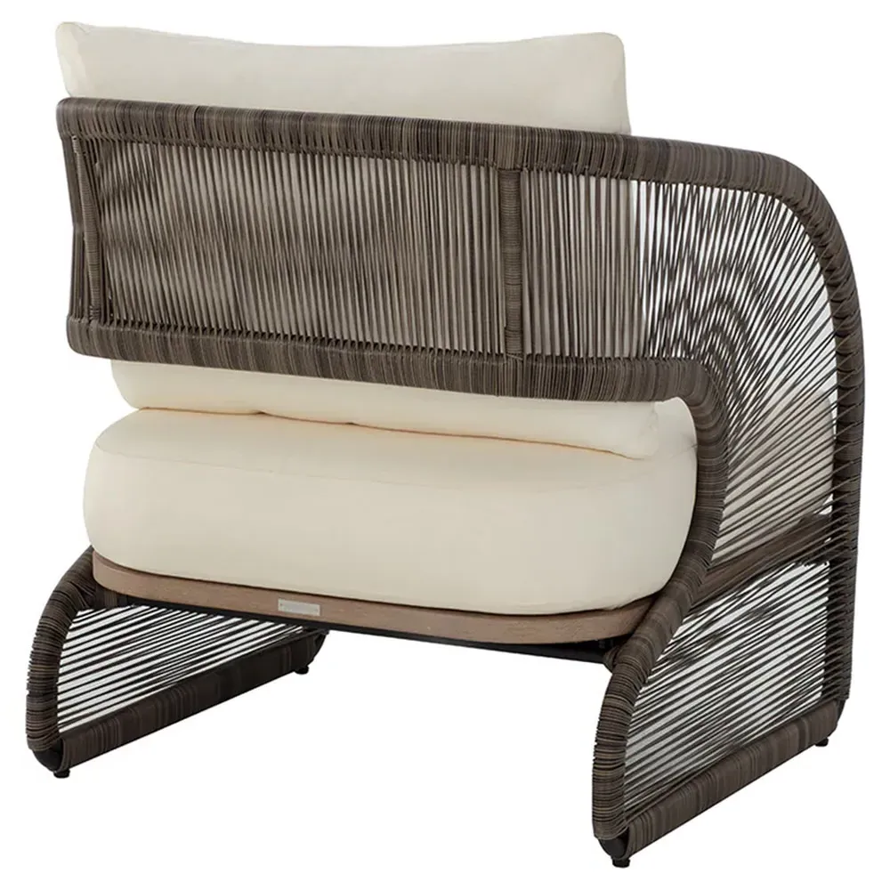 Kanata Wicker Outdoor Lounge Chair - Cream, Polyrod