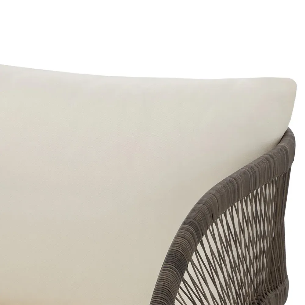 Kanata Wicker Outdoor Lounge Chair - Cream, Polyrod