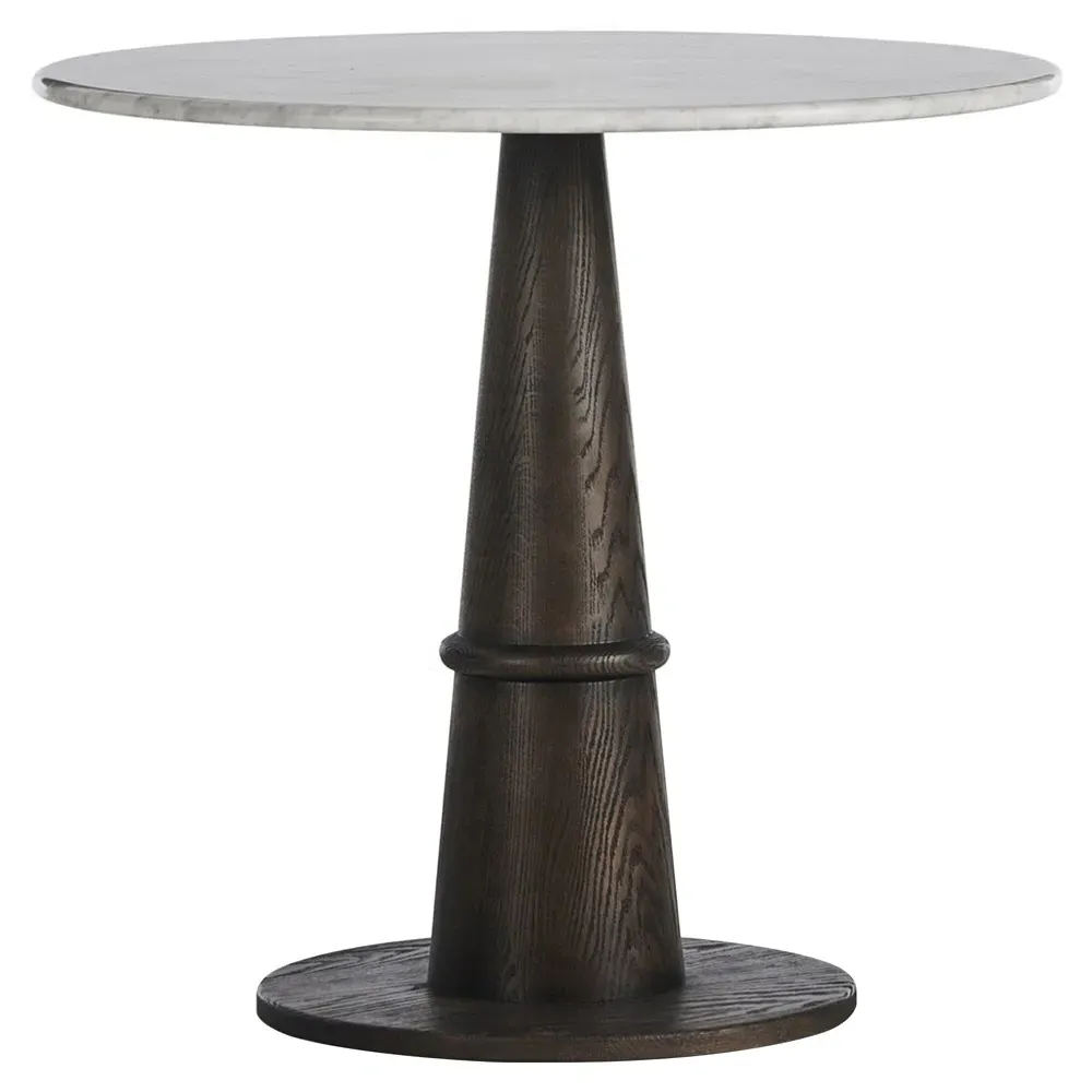 Kane Round Bistro Table - White, Marble