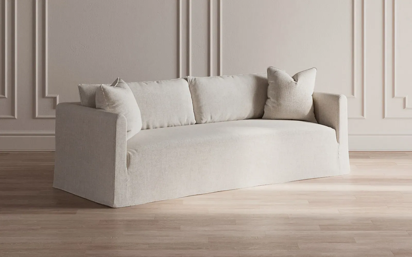 Kaoru 3-Seater Slipcovered Sofa - Nickel