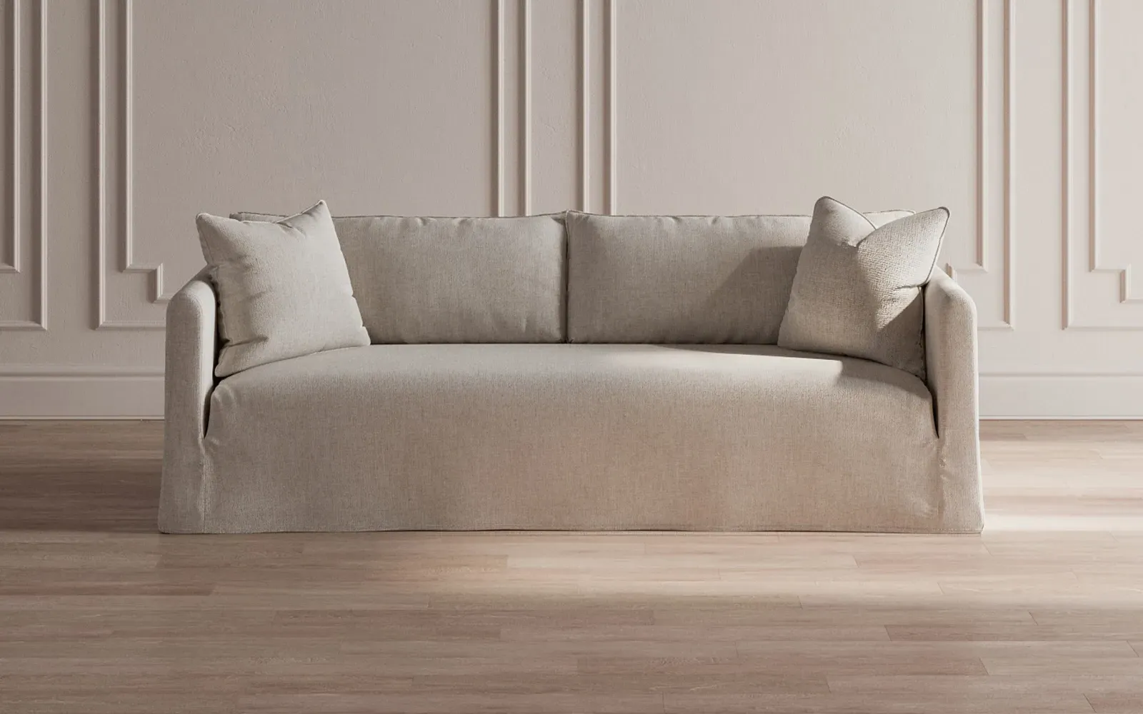 Kaoru 3-Seater Slipcovered Sofa - Sand