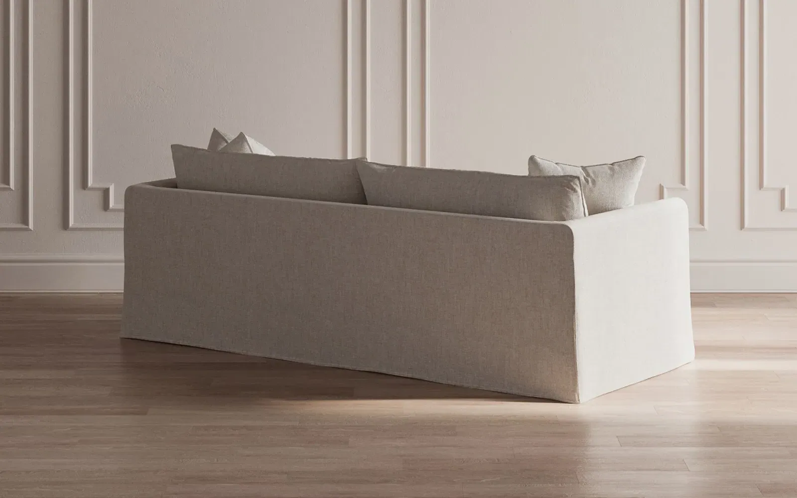 Kaoru 3-Seater Slipcovered Sofa - Sand