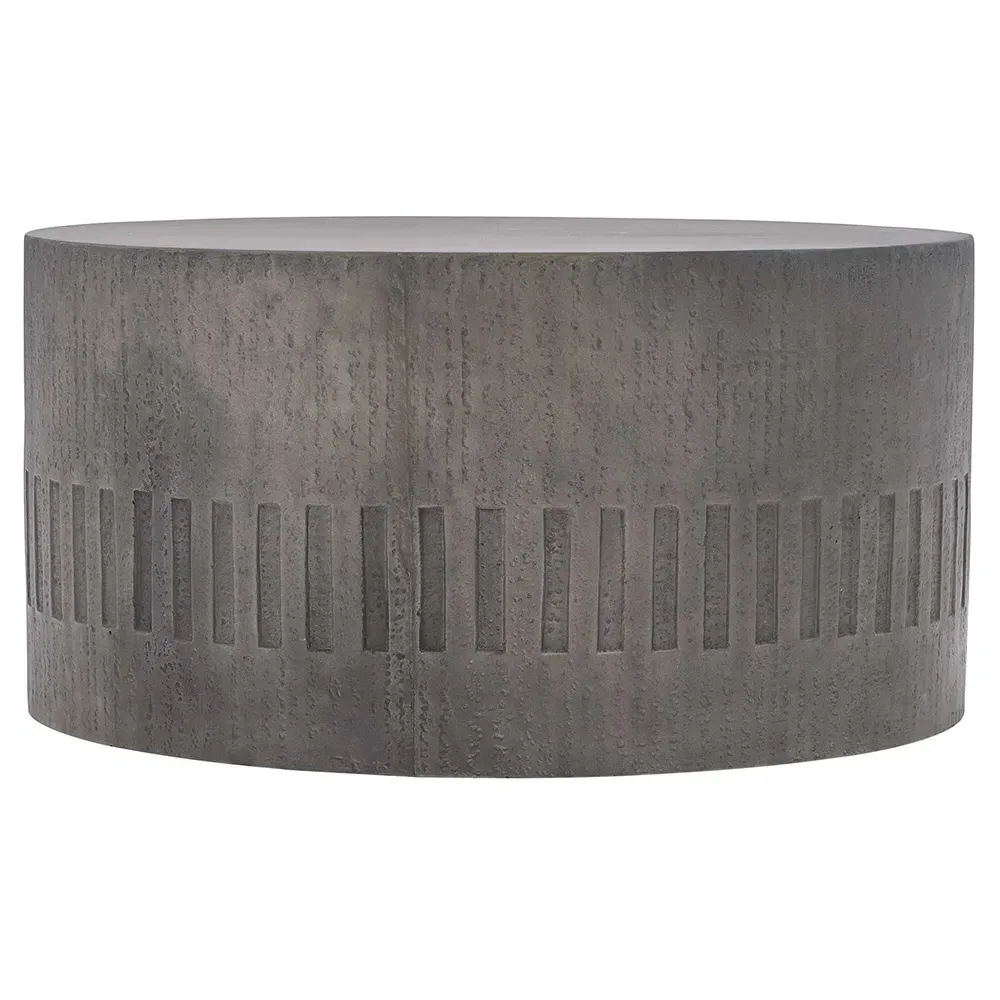 Karen Round Outdoor Coffee Table - Dark Grey, Concrete