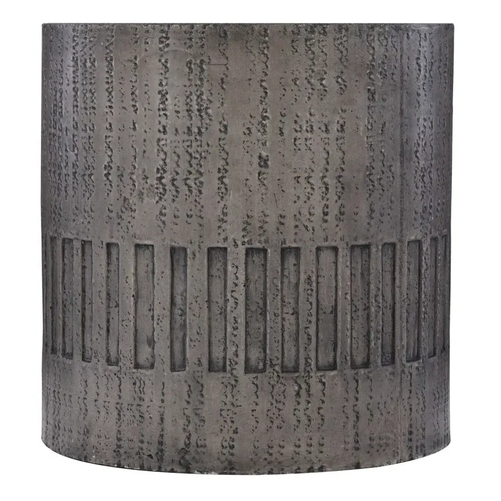 Karen Round Outdoor Side Table - Dark Grey, Concrete image