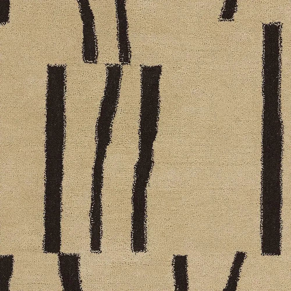 Kari Patterned Rug - Beige, Wool