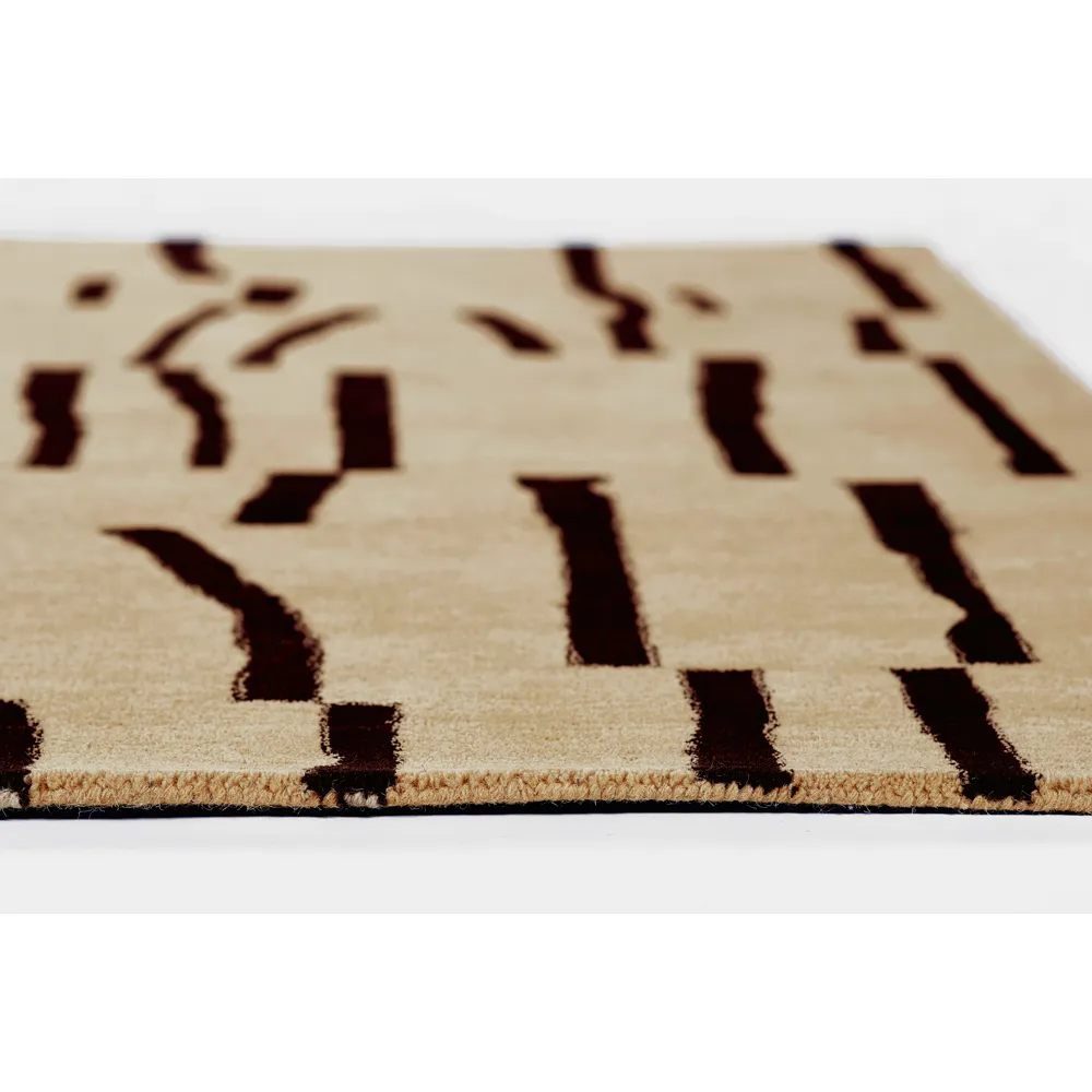Kari Patterned Rug - Beige, Wool