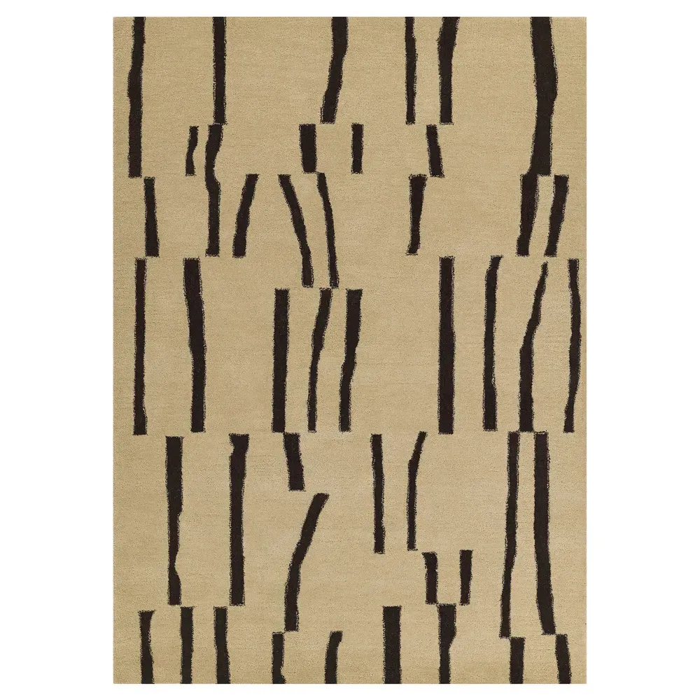 Kari Patterned Rug - Beige, Wool image