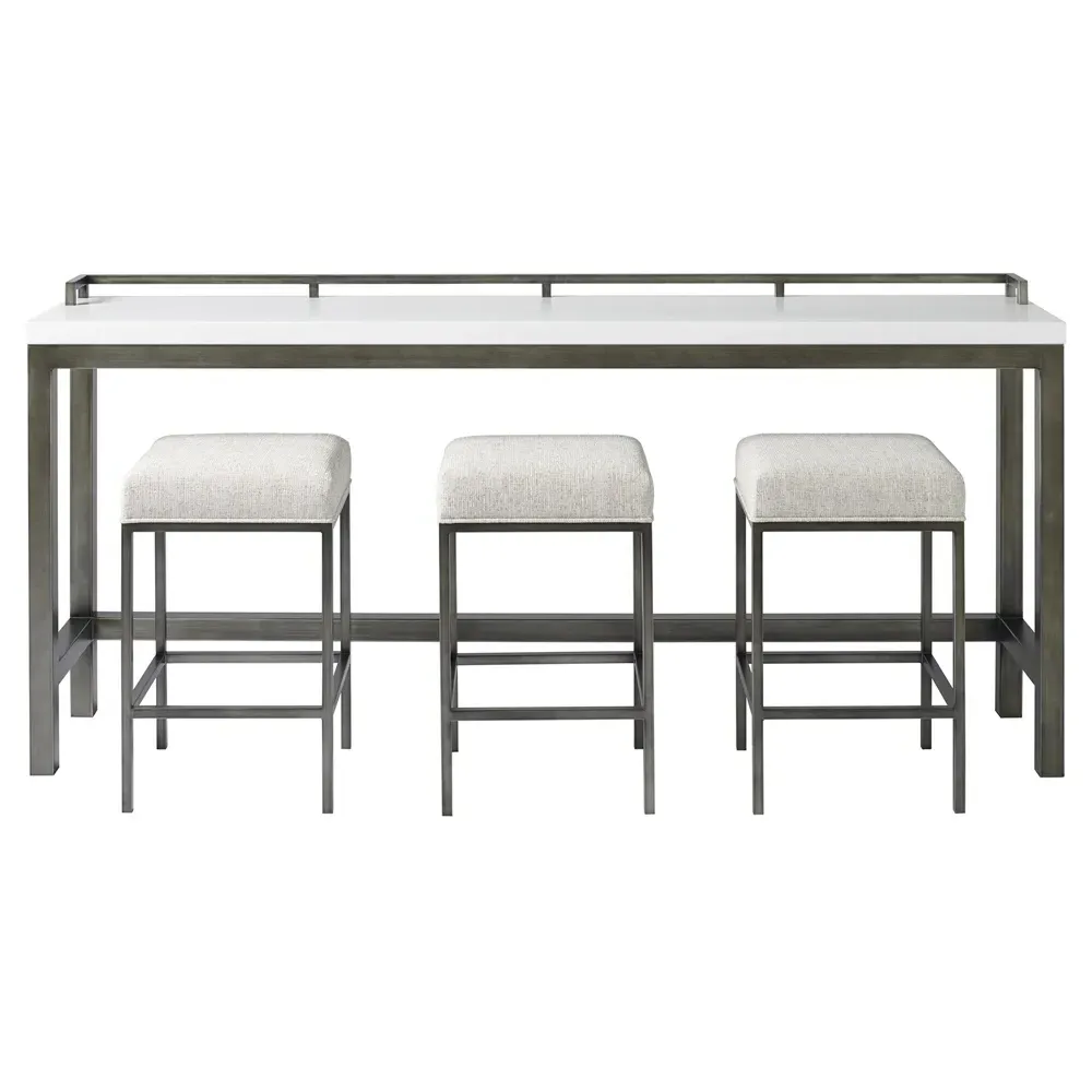 Karina Console Table with Performance Seat Stools - White, Wood image