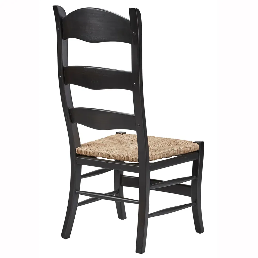 Karina Ladder Back Side Chair - Black, Mahogany