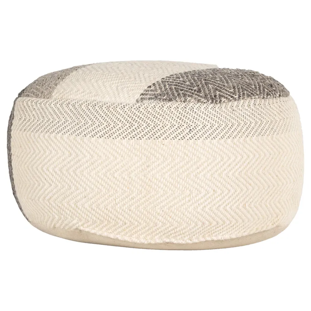 Karina Round Pouf - Cream, Wool image