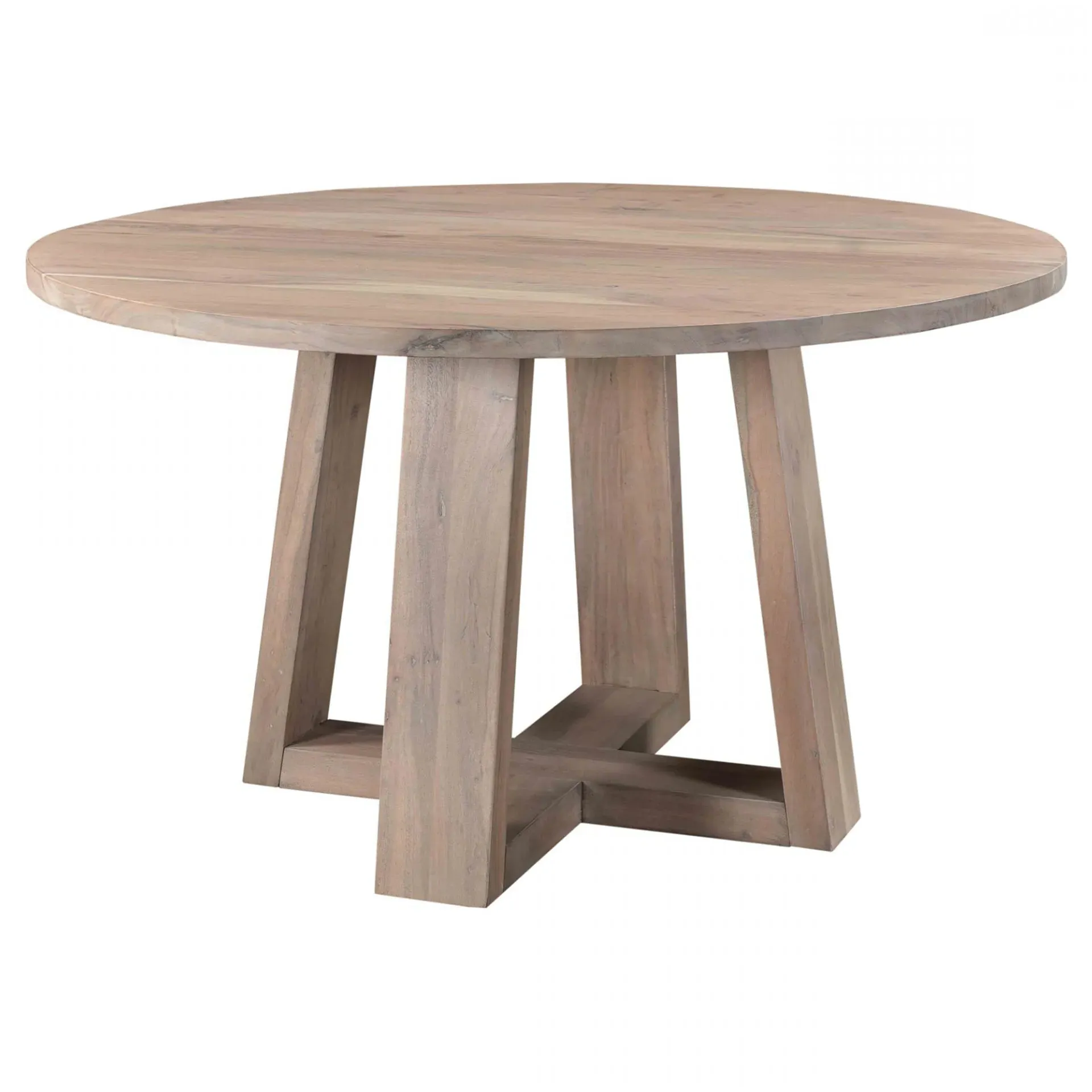 Karlee Round Dining Table - White, Acacia Wood