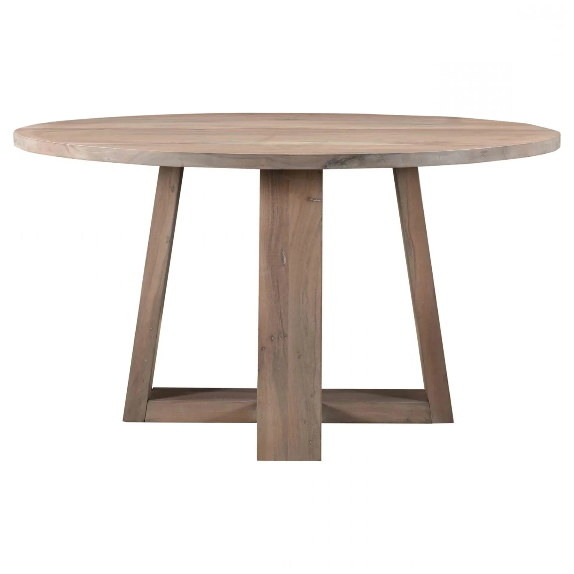 Karlee Round Dining Table - White, Acacia Wood