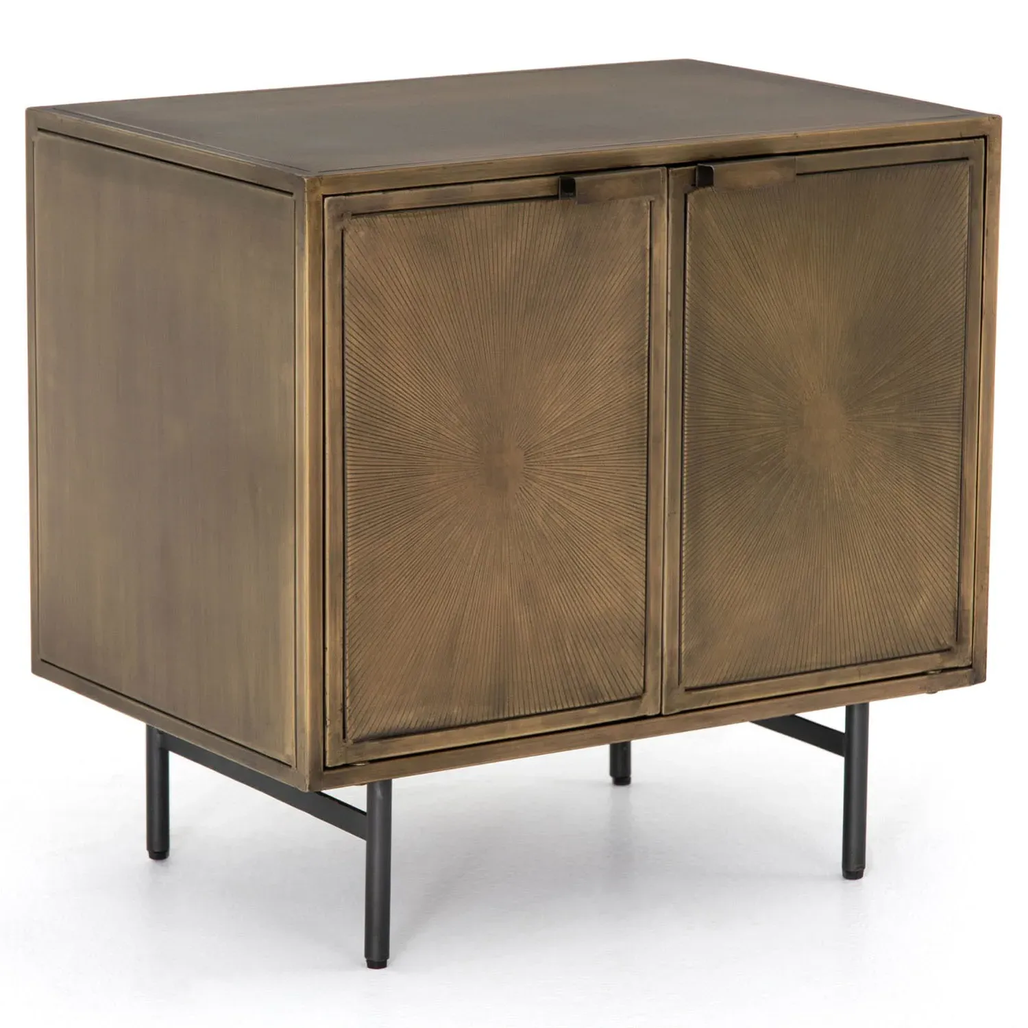 Karlin Industrial 2 Door Nightstand - Brass, Iron