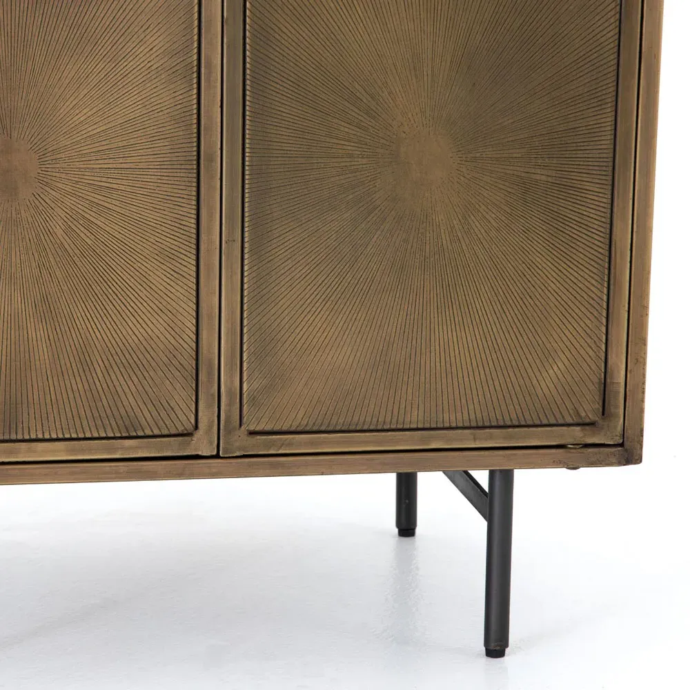 Karlin Industrial 2 Door Nightstand - Brass, Iron