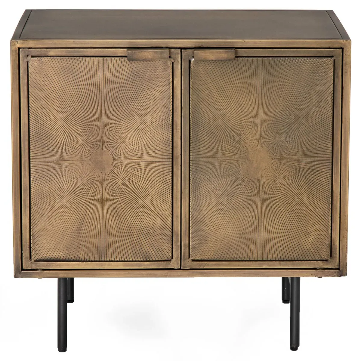Karlin Industrial 2 Door Nightstand - Brass, Iron image