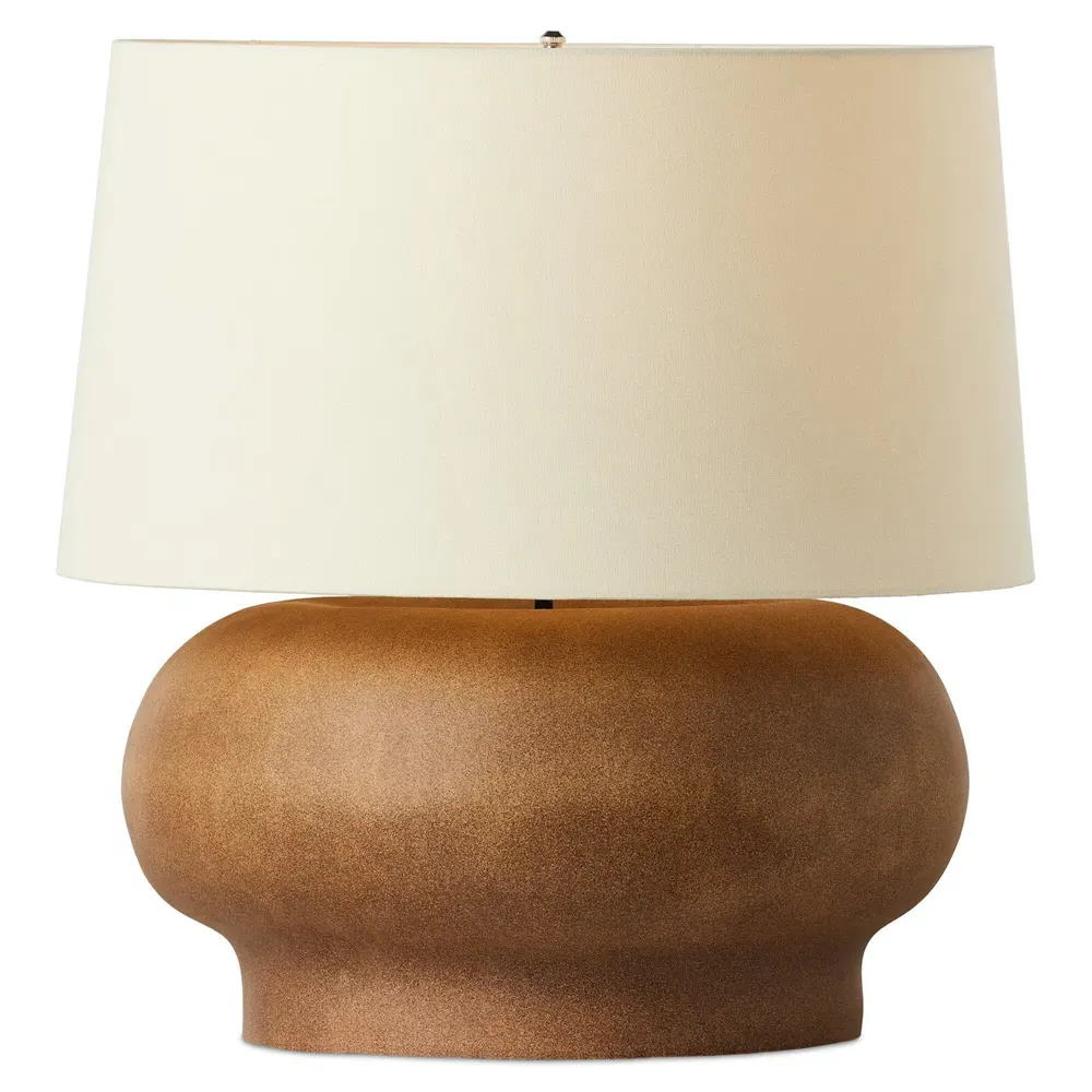 Karson Ceramic Table Lamp - Dark Sand Brown