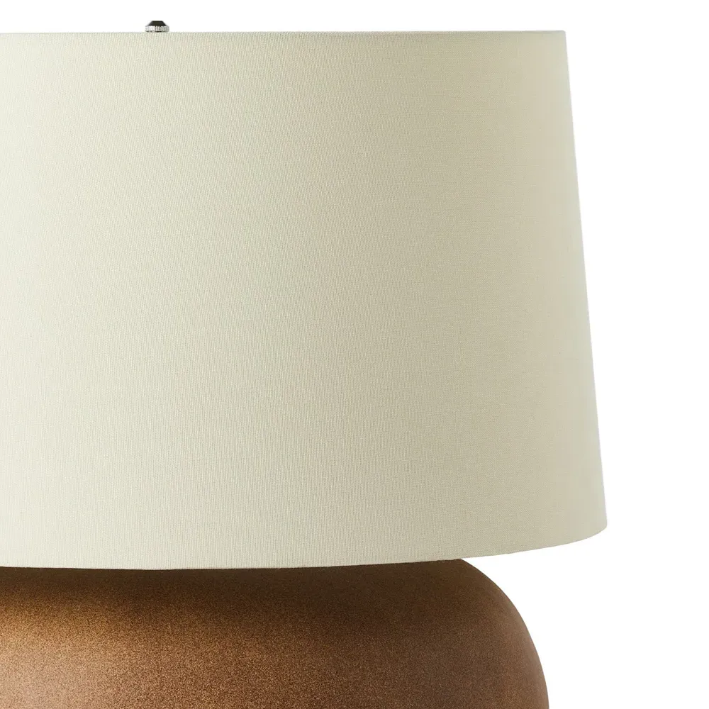 Karson Ceramic Table Lamp - Dark Sand Brown