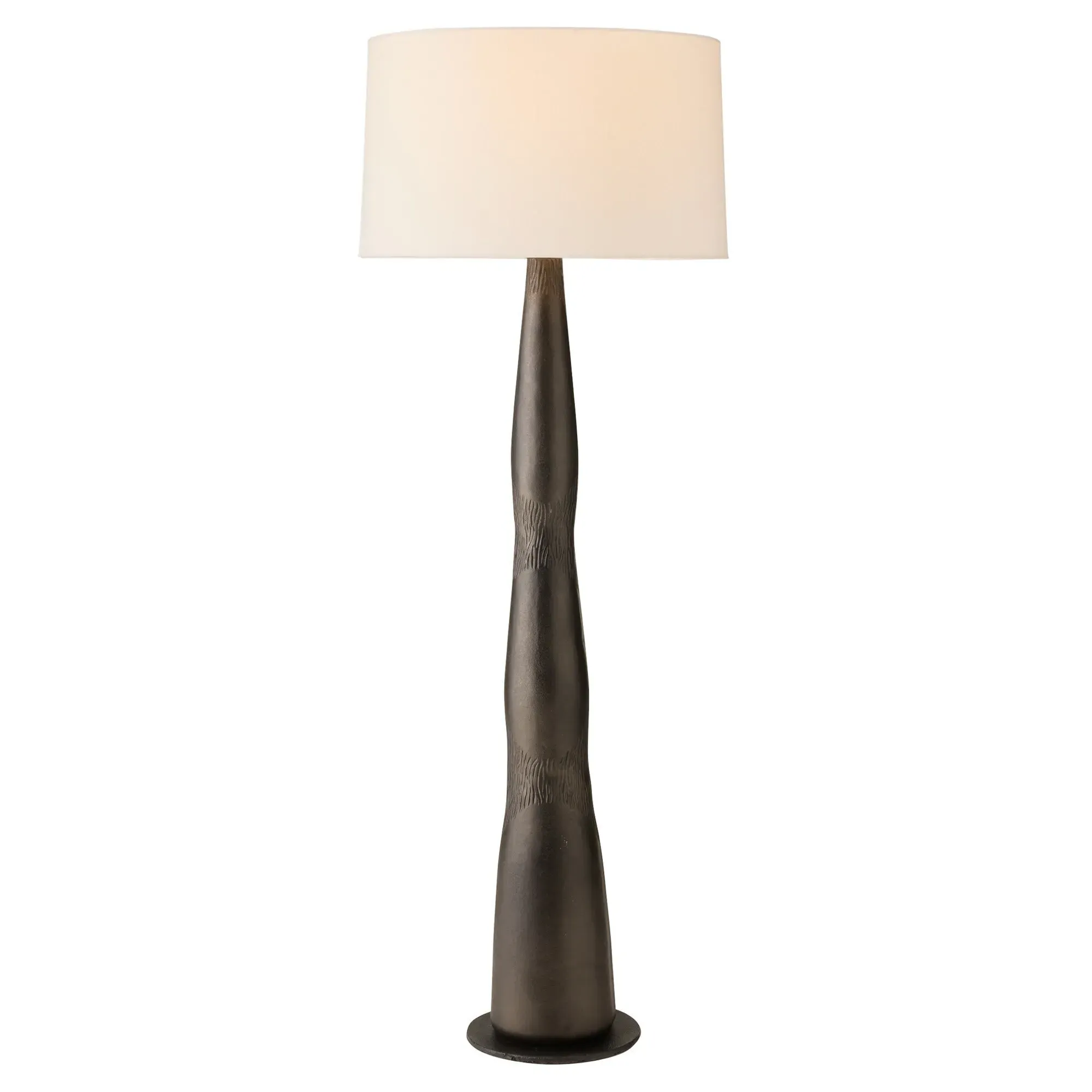 Kash Coastal Column Floor Lamp - Antique Brown, Aluminum