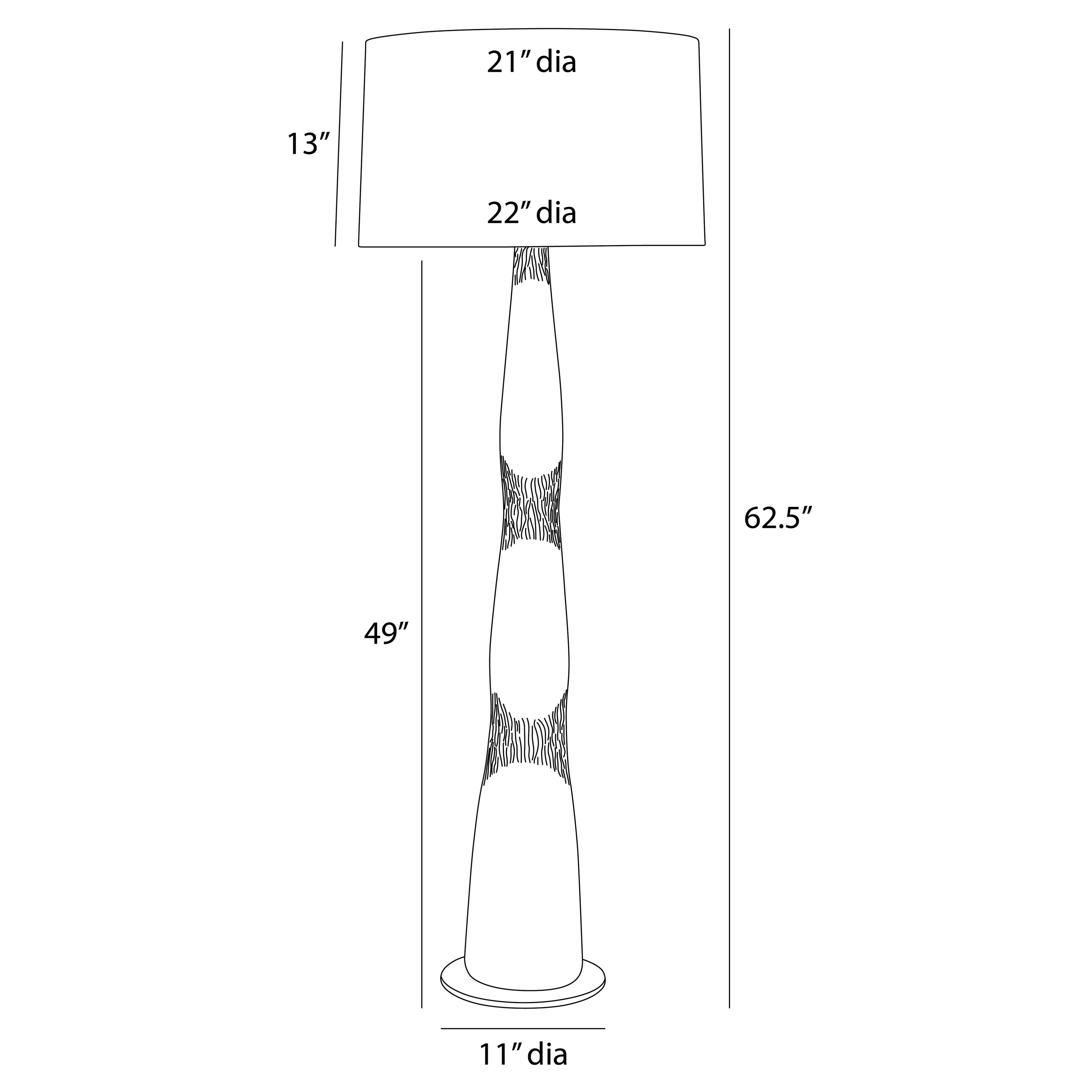 Kash Coastal Column Floor Lamp - Antique Brown, Aluminum