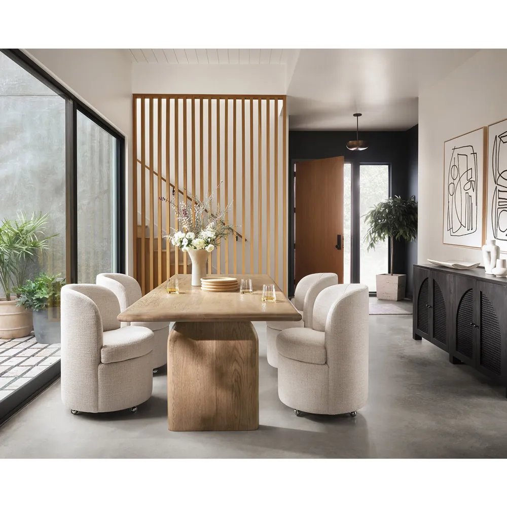 Kashton 4 Door Sideboard with Arched Cane Panels - Black, Mango Wood