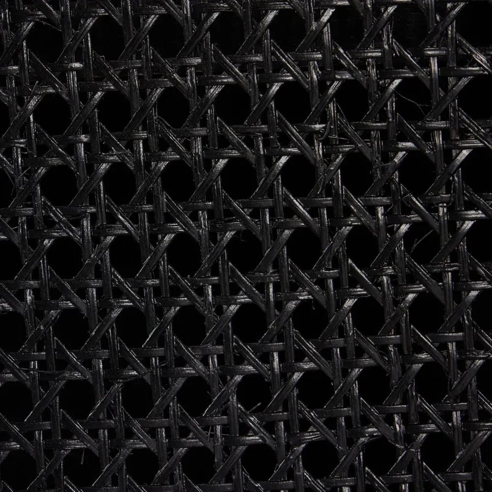 Kashton 6 Door Sideboard with Arched Woven Cane - Black, Mango Wood