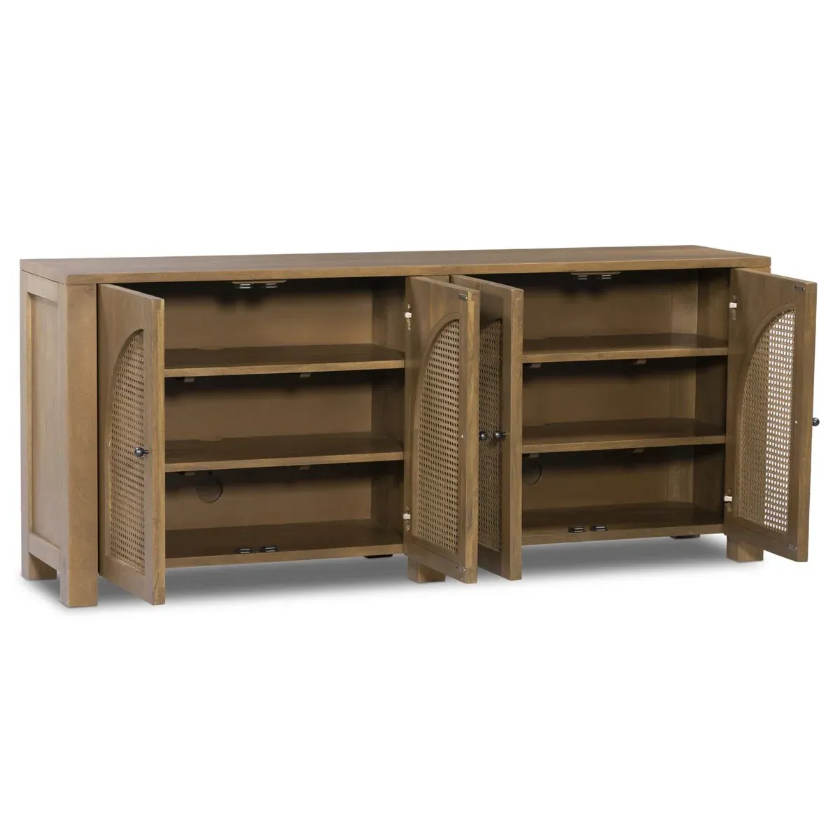 Kashton Sideboard with Arched Cane Doors - Taupe, Mango Wood