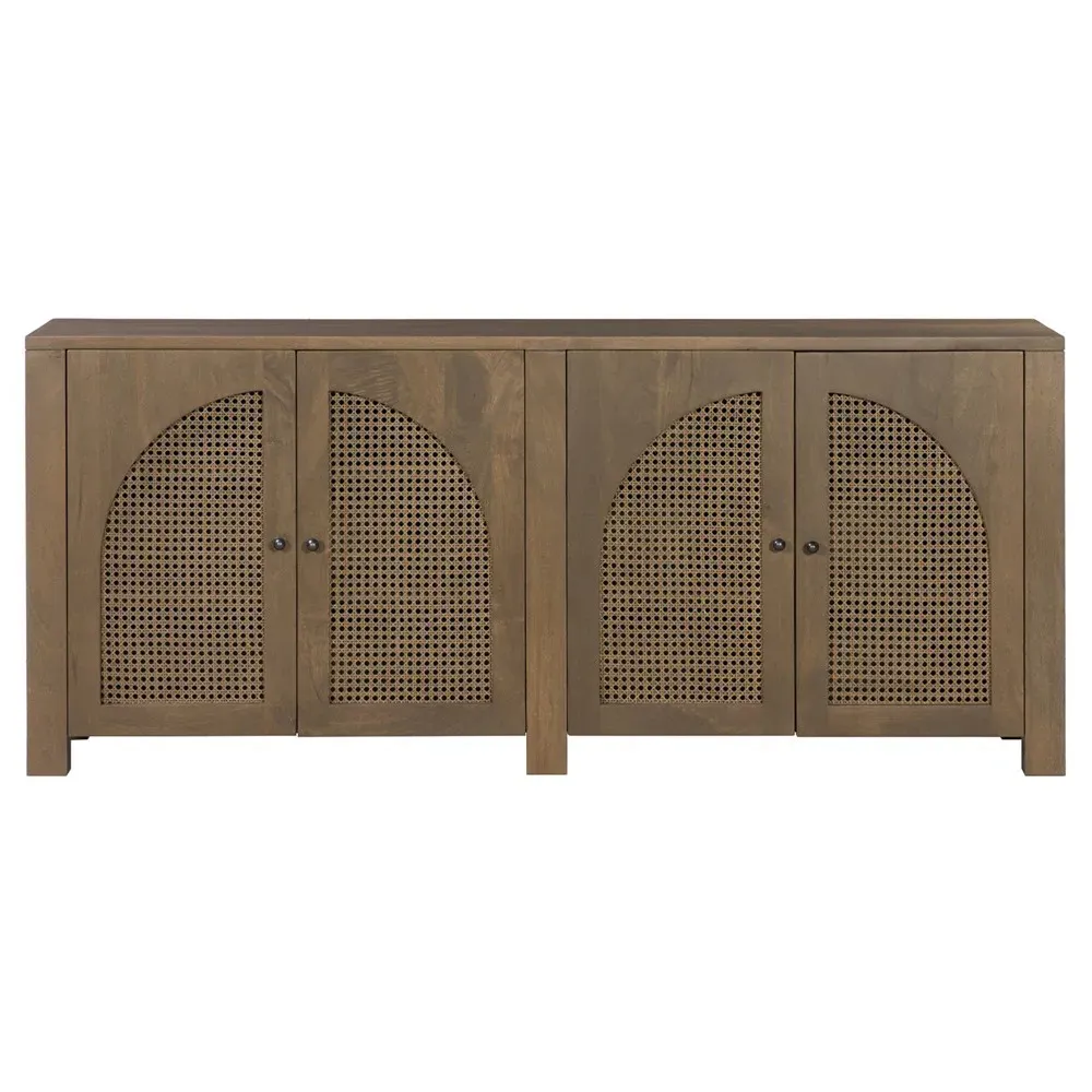 Kashton Sideboard with Arched Cane Doors - Taupe, Mango Wood