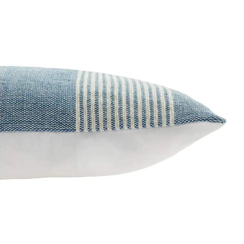 Katara Striped Indoor Outdoor Lumbar Pillow - Blue, PET Yarn