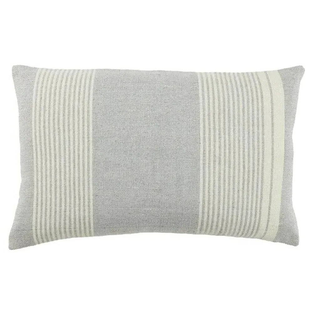 Katara Striped Indoor Outdoor Lumbar Pillow - Grey, PET Yarn