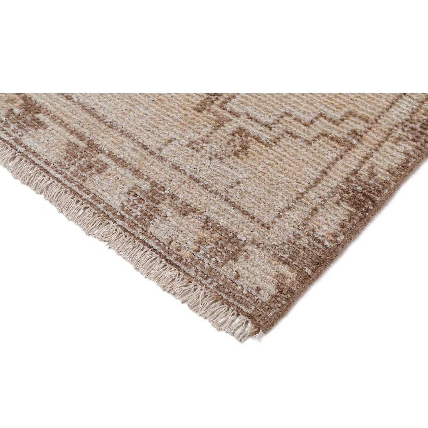 Kathryn Diamond Patterned Hand Knotted Rug - Brown, Wool