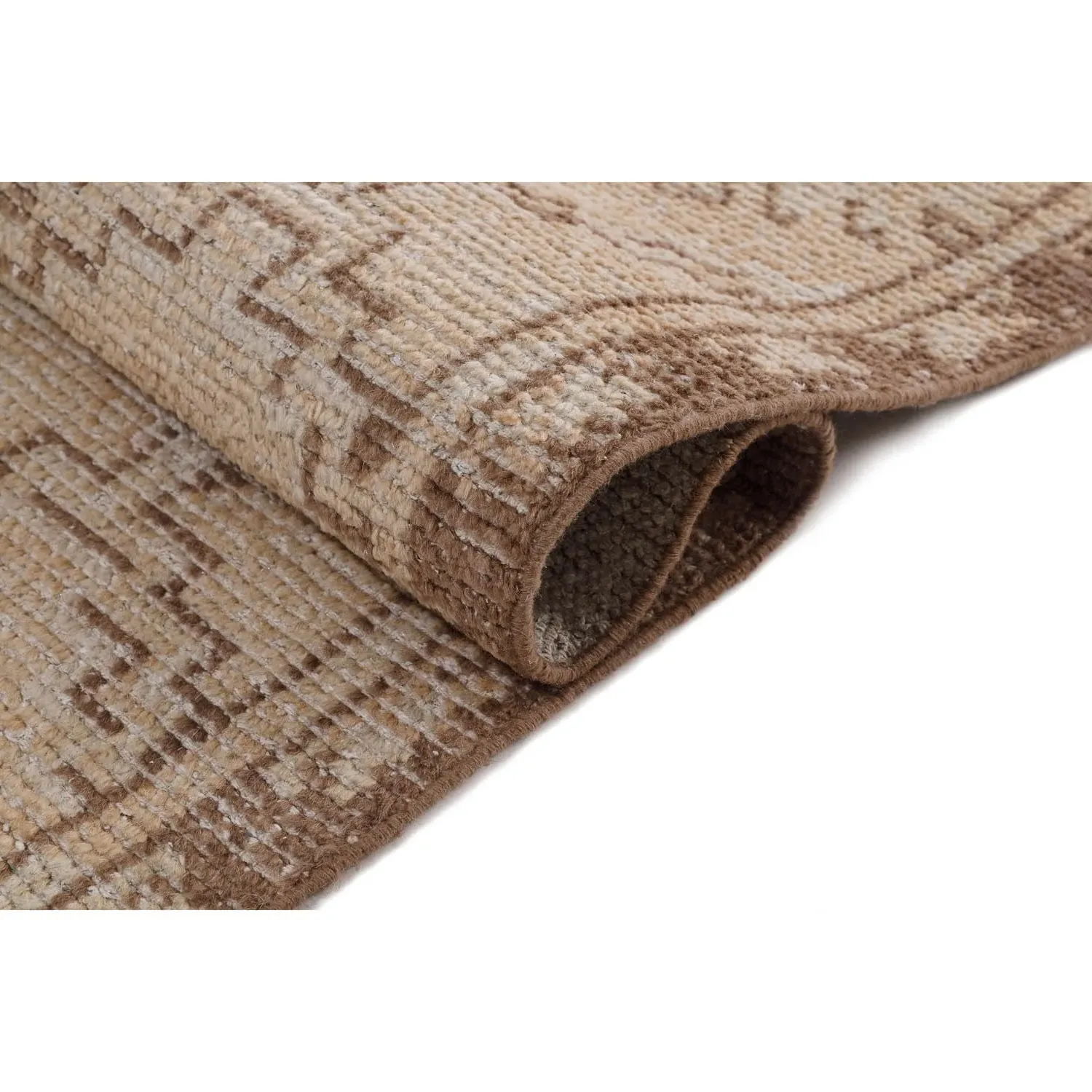 Kathryn Diamond Patterned Hand Knotted Rug - Brown, Wool