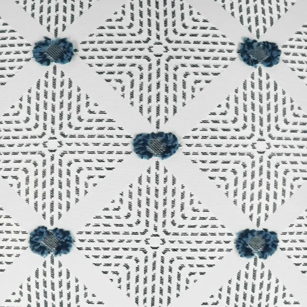 Kathy Diamond Patterned Lumbar Pillow - White, Polyester