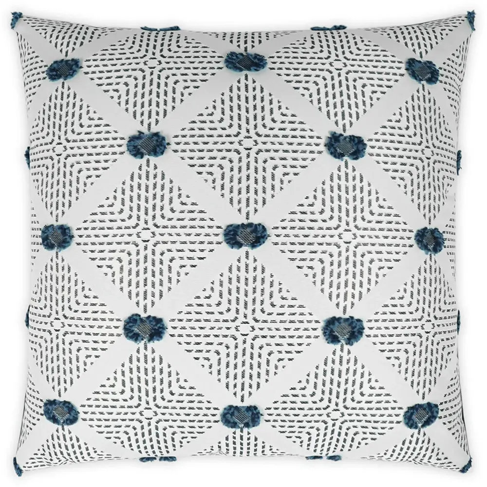 Kathy Diamond Patterned Throw Pillow - Blue, Polyester