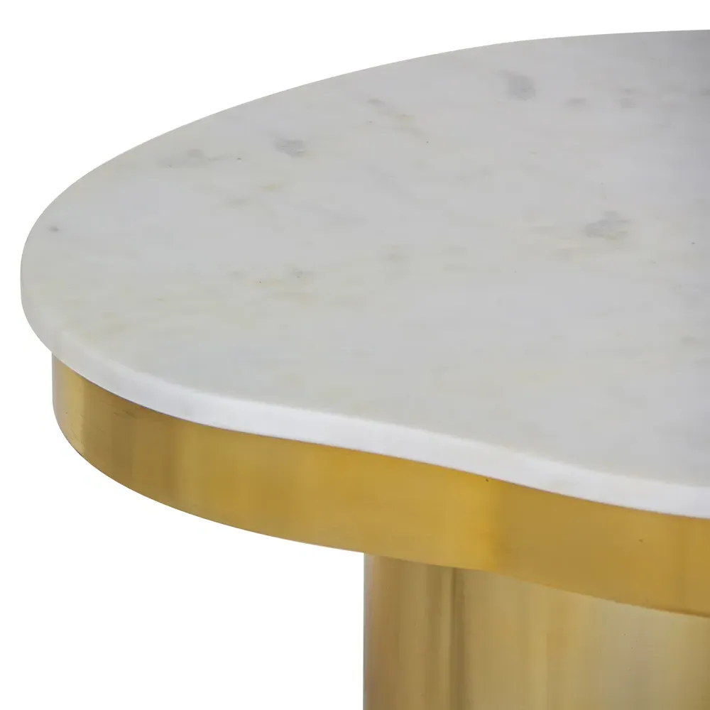 Katie Side Table - White, Marble
