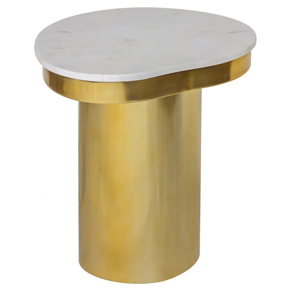 Katie Side Table - White, Marble