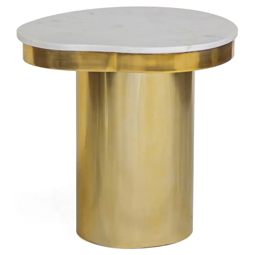 Katie Side Table - White, Marble
