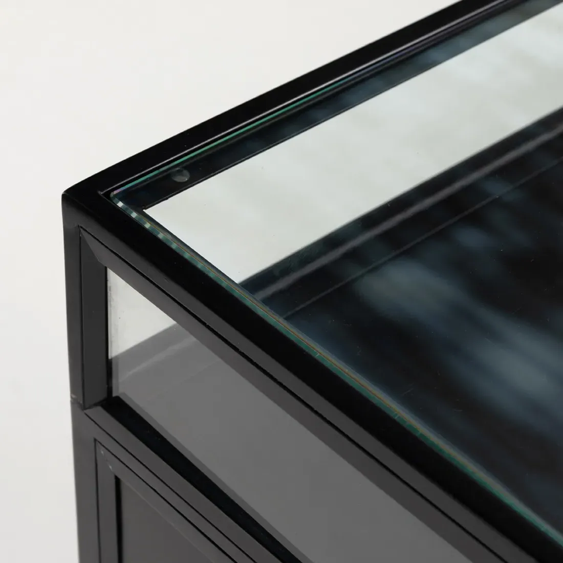 Katren Executive Desk with Glass Top - Black, Iron