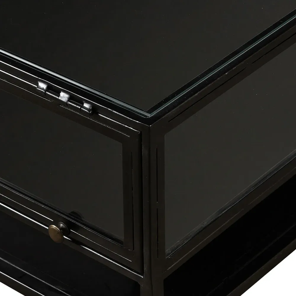 Katren Rectangular Coffee Table - Black, Iron