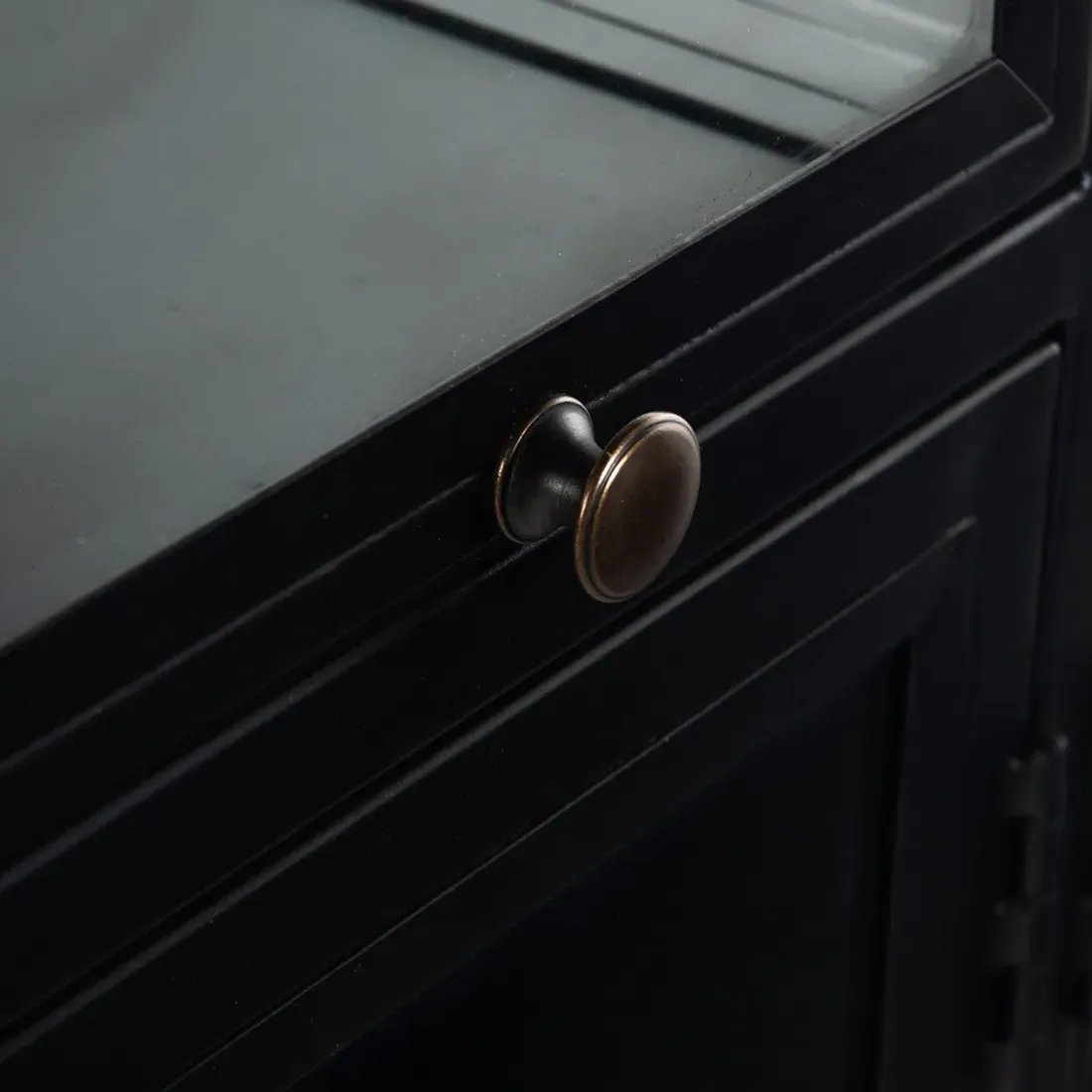 Katren Sideboard with Glass Doors - Black, Iron