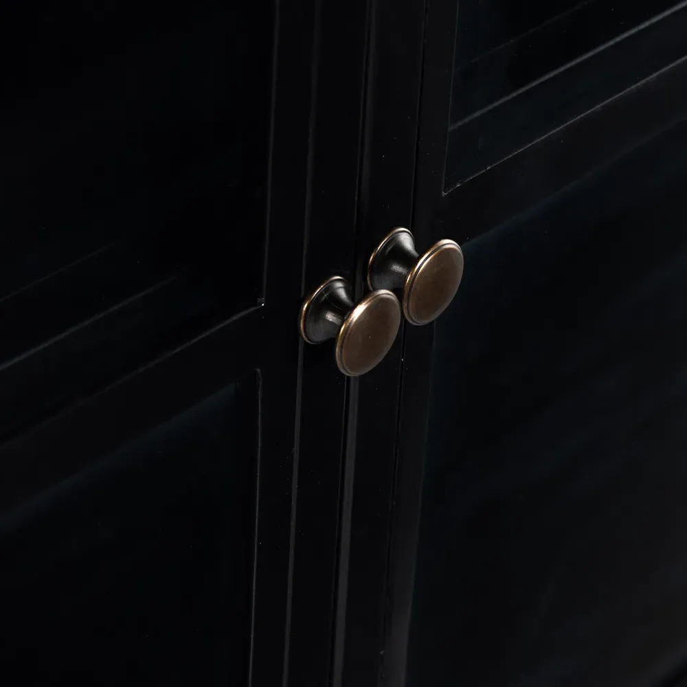 Katren Sideboard with Glass Doors - Black, Iron