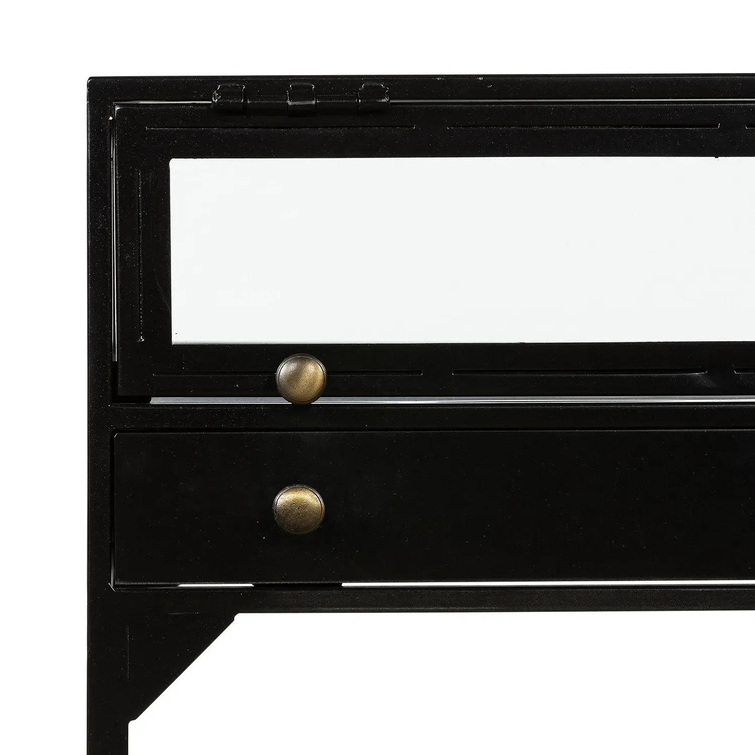 Katren Square End Table - Black, Glass