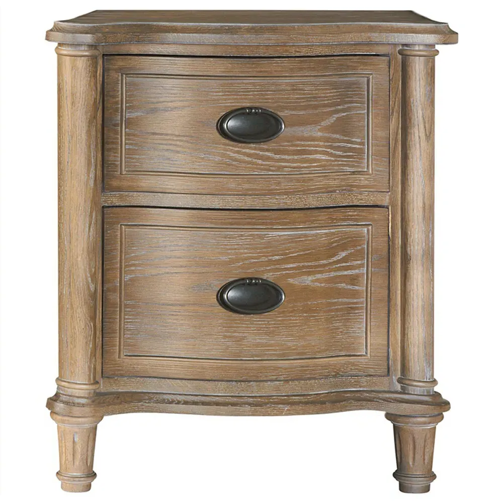 Katrina 2 Drawer Nightstand - Brown Wood image
