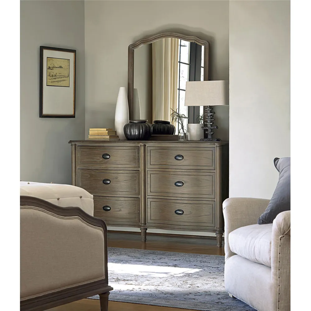 Katrina 6 Drawer Double Dresser - Brown Wood