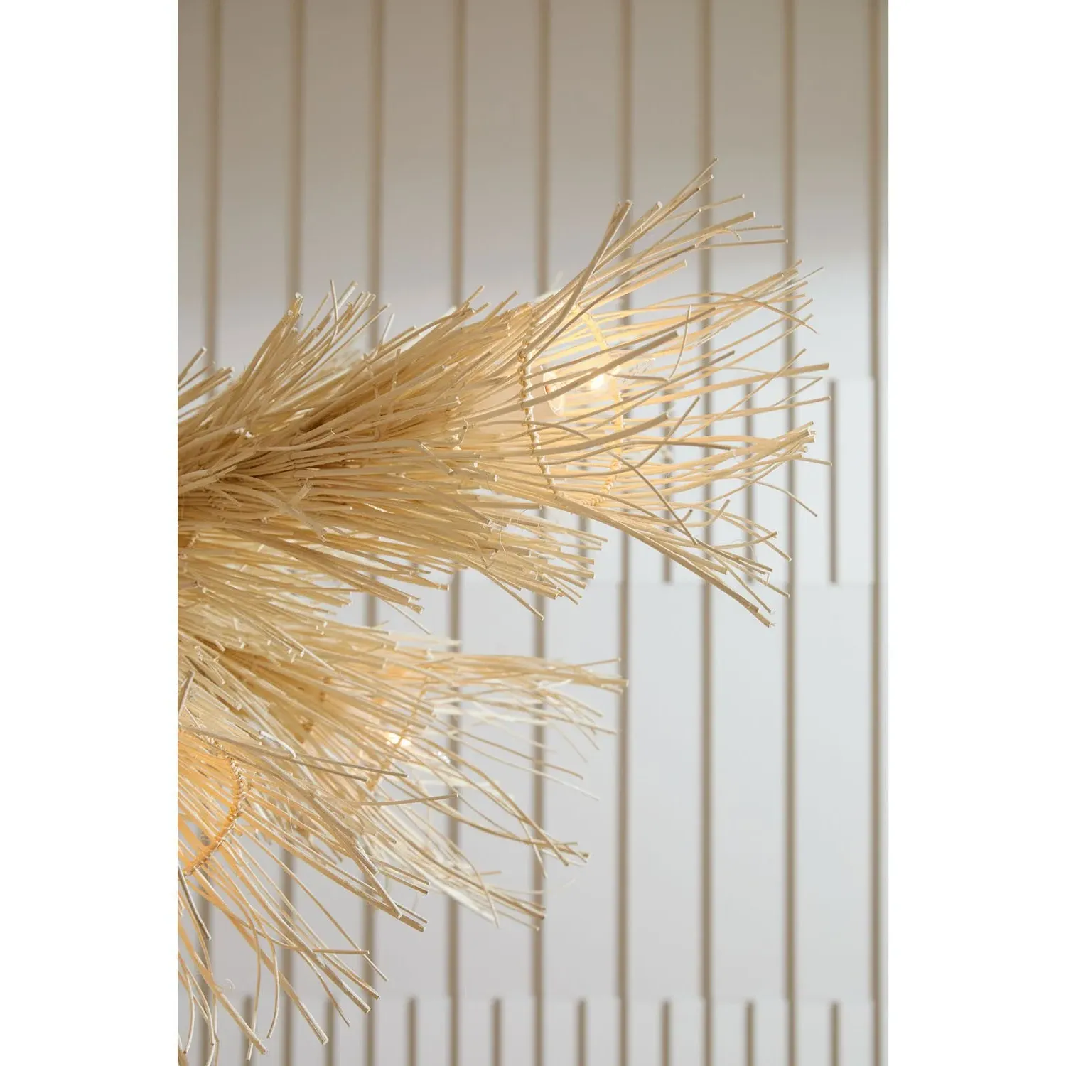 Kauai Coastal Beach Woven Rattan Chandelier - Beige