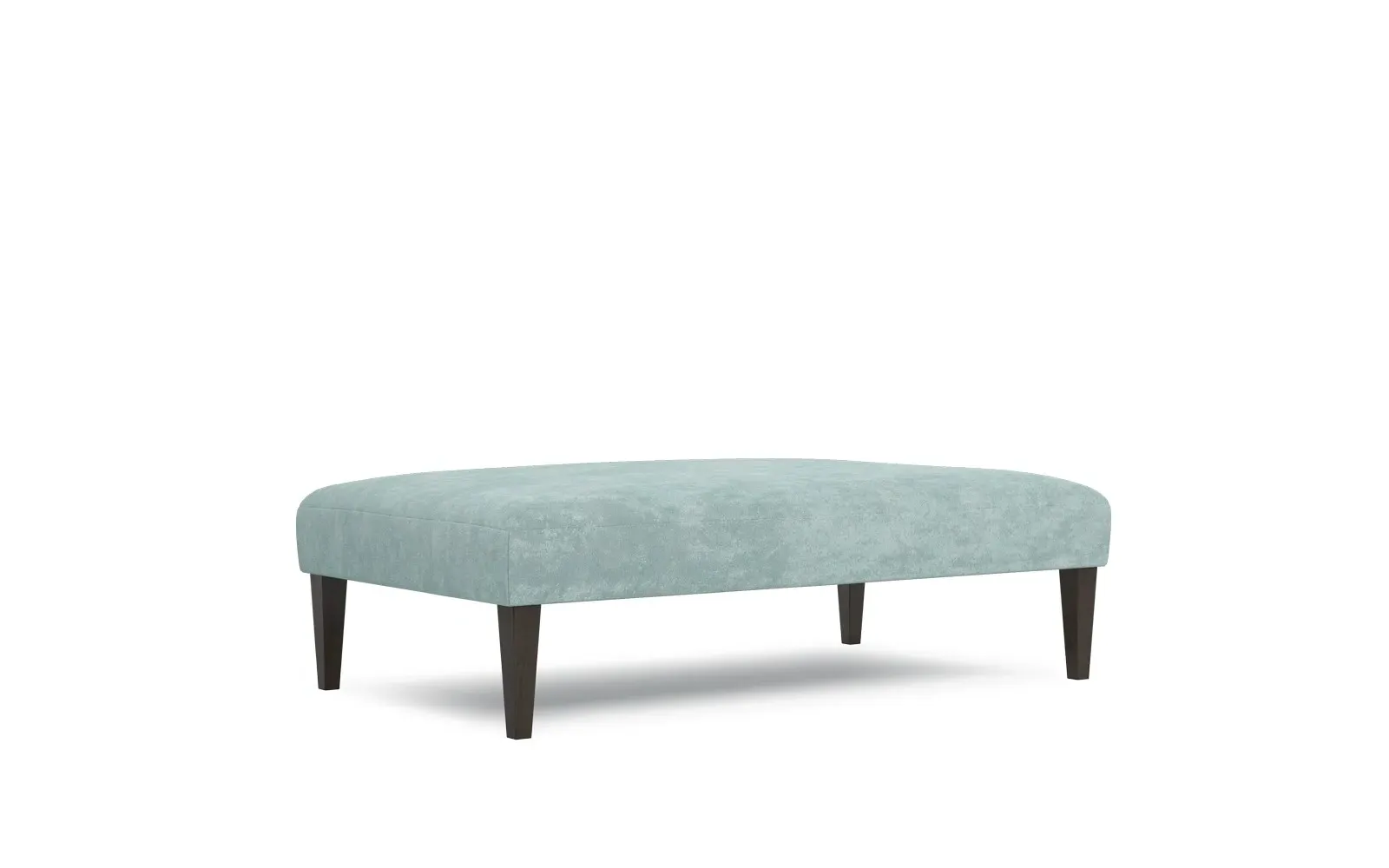 Kavita Rectangular Ottoman - French Blue, Velvet