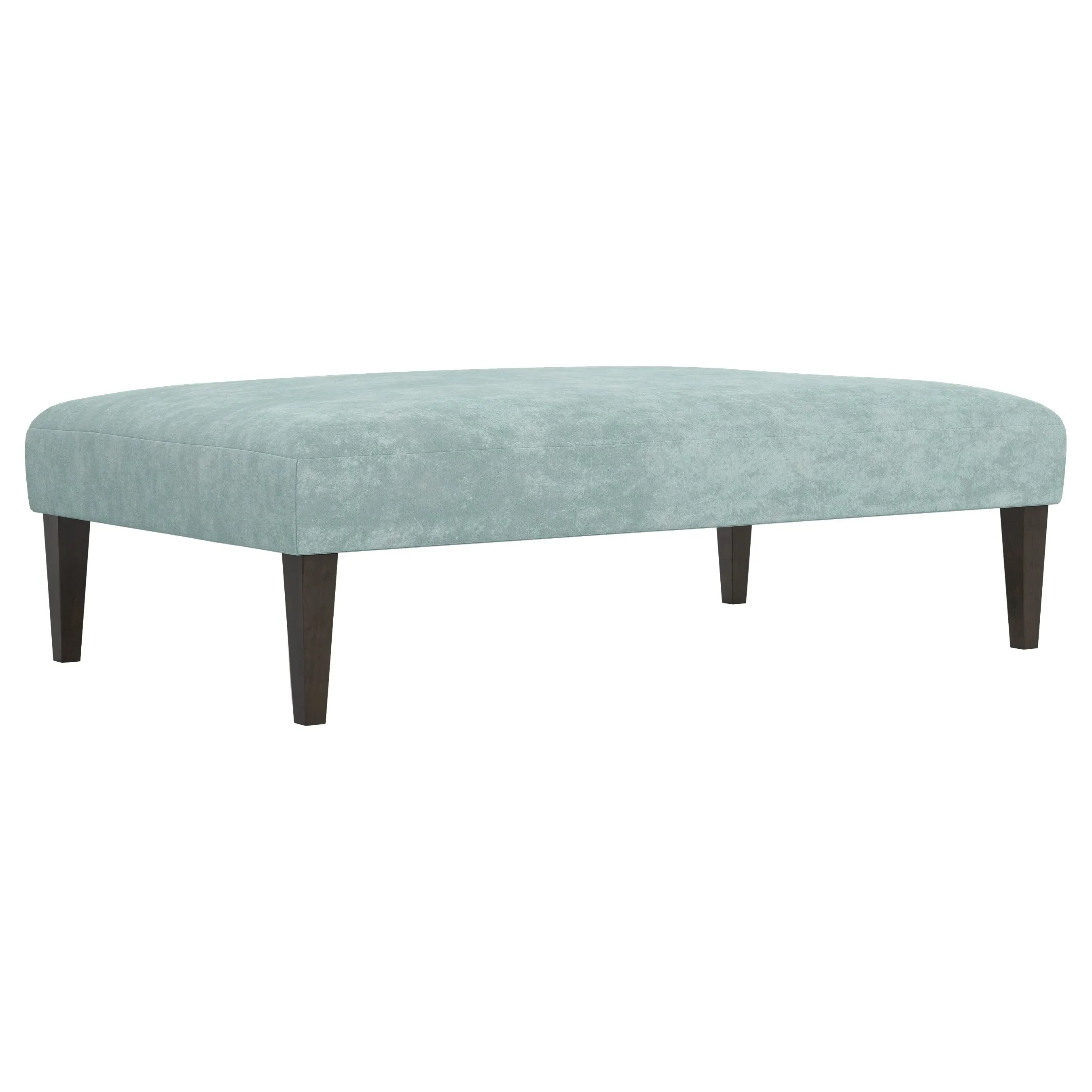 Kavita Rectangular Ottoman - French Blue, Velvet
