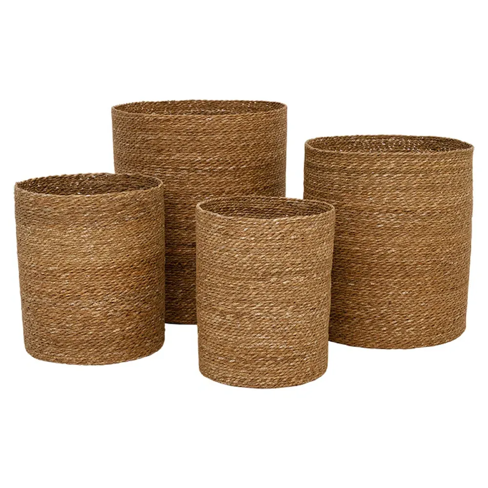 Kayla Woven Seagrass Floor Basket Set of 4 - Natural