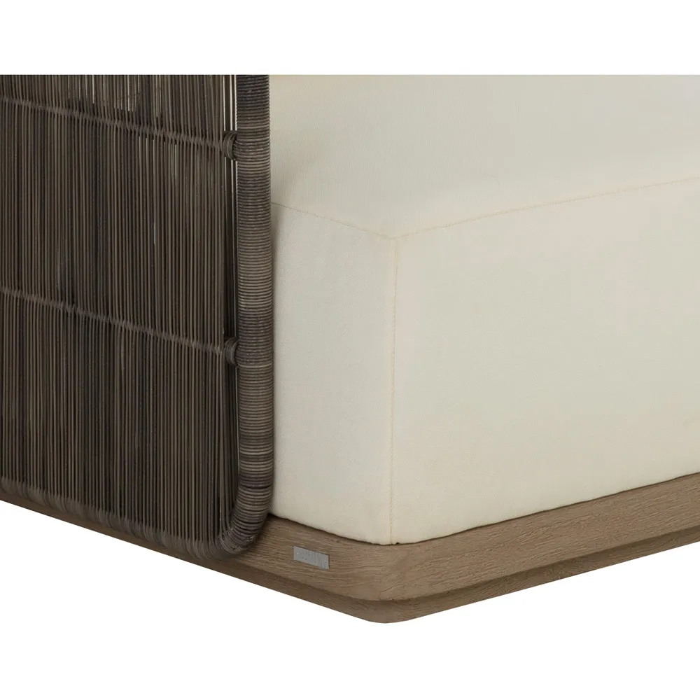 Kayleigh Outdoor Sofa with Cushions - Cream, Teak